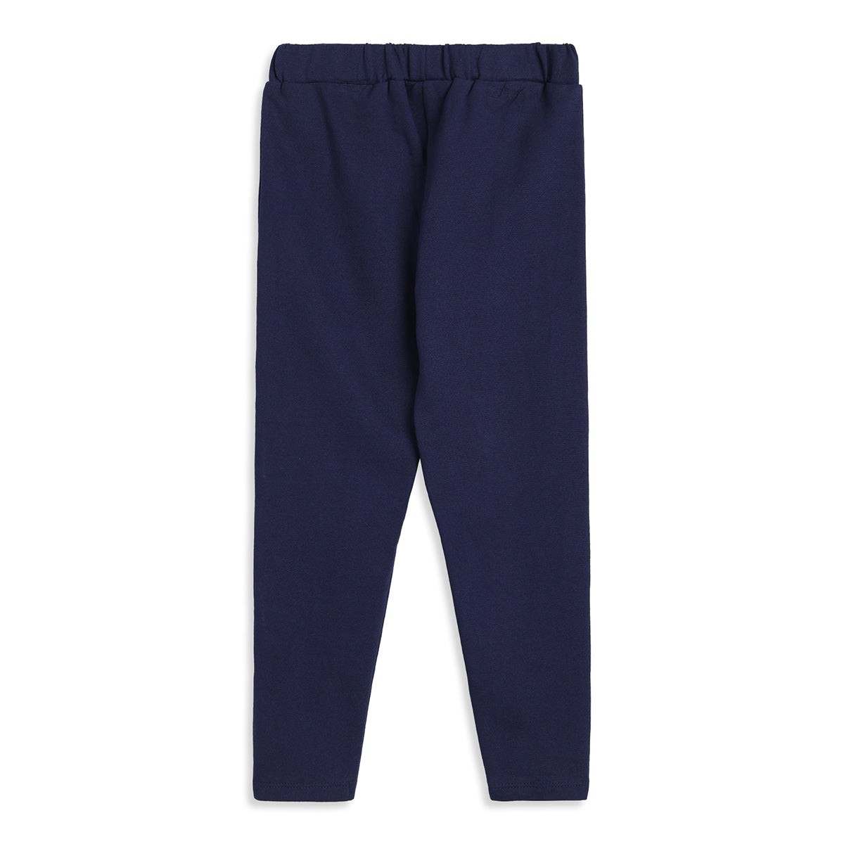 Girls Navy Cotton Knit Leggings Regular Fit Casual Bottom