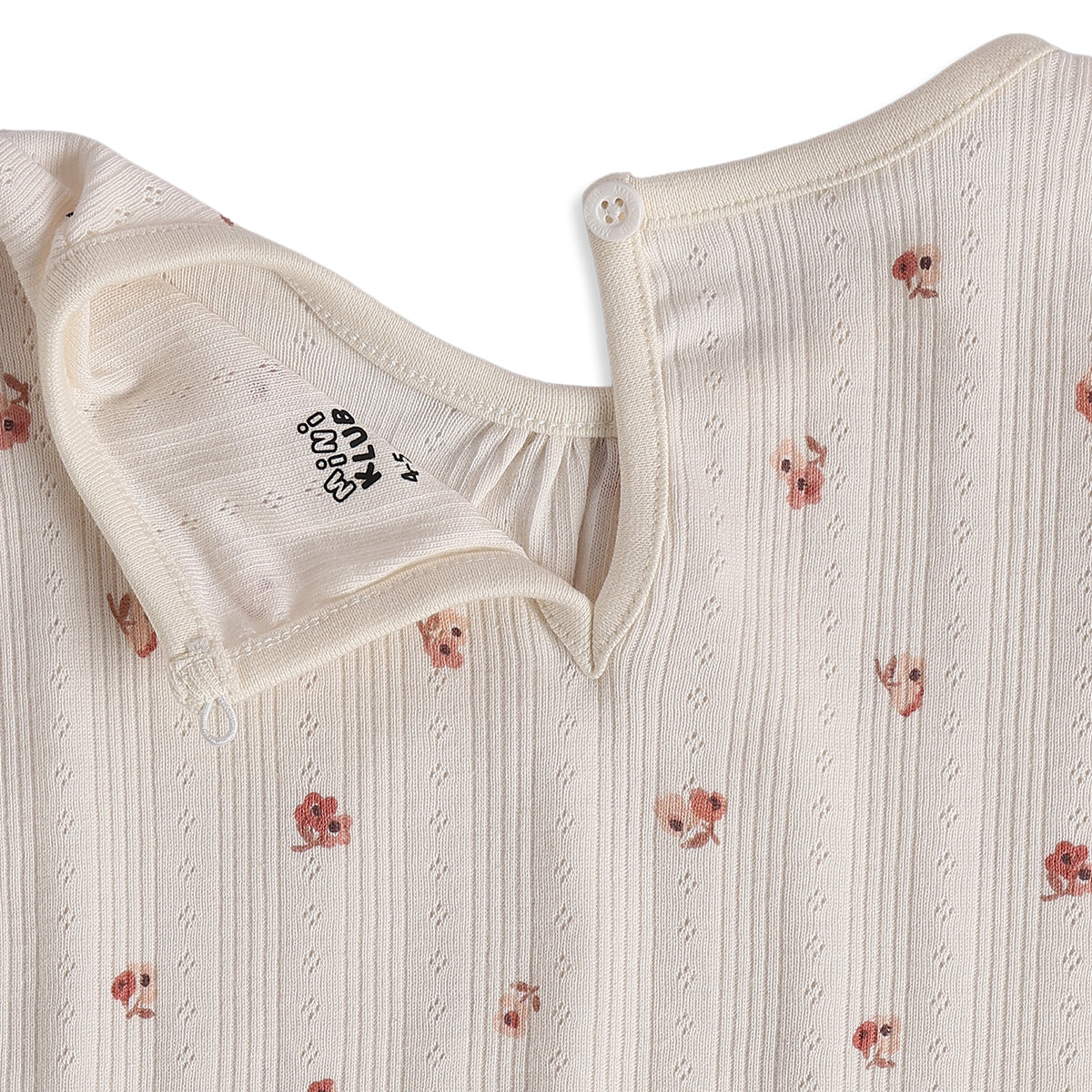 Girls Cream Cotton Floral Top Regular Fit Casual Wear