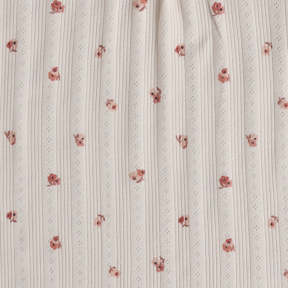 Girls Cream Cotton Floral Top Regular Fit Casual Wear