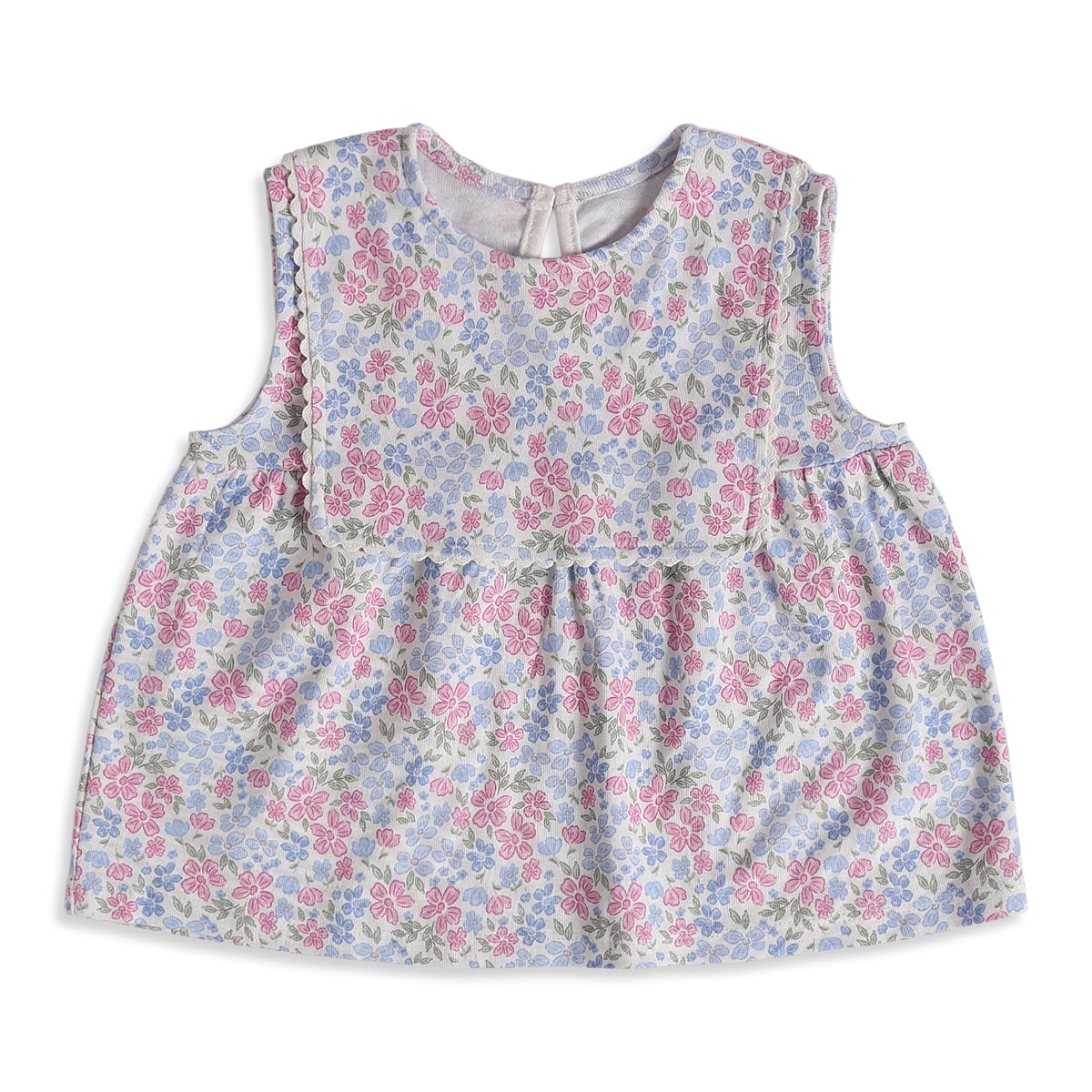 Girls White Cotton Floral Peplum Top Regular Fit Casual Wear