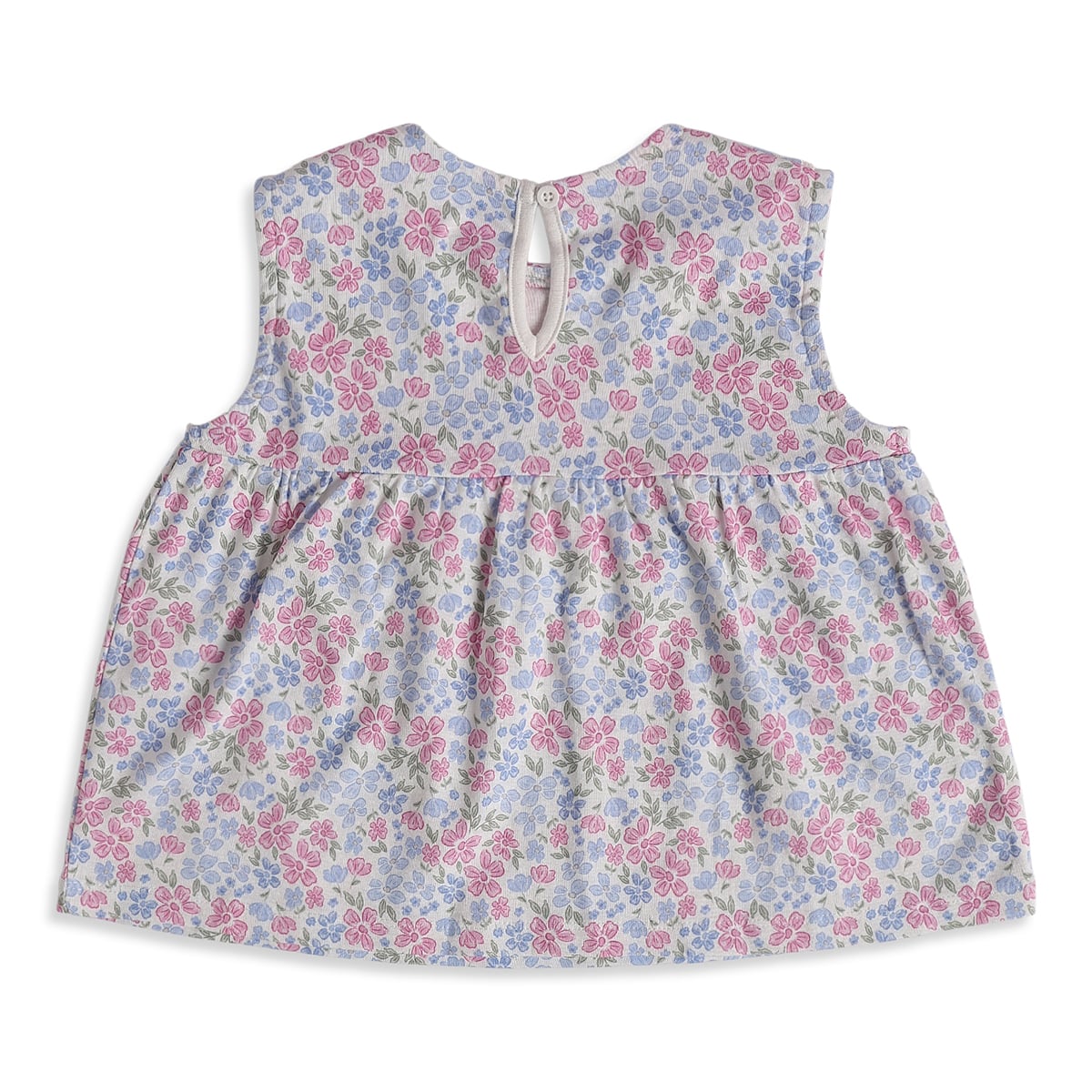 Girls White Cotton Floral Peplum Top Regular Fit Casual Wear