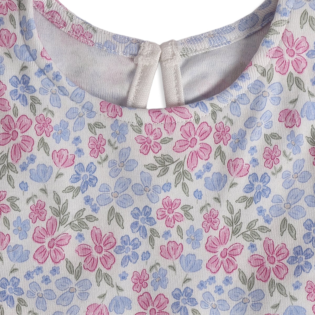 Girls White Cotton Floral Peplum Top Regular Fit Casual Wear