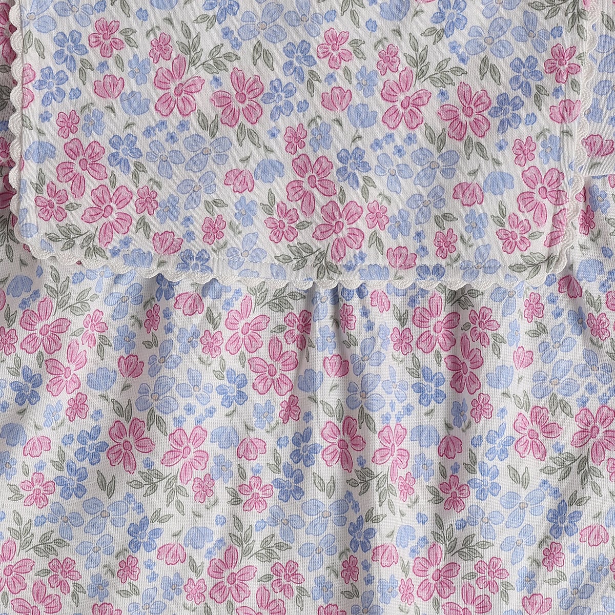 Girls White Cotton Floral Peplum Top Regular Fit Casual Wear