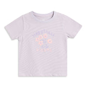 Girls Lavender Floral Print Half Sleeves Cotton T-Shirt Regular Fit Casual Tee