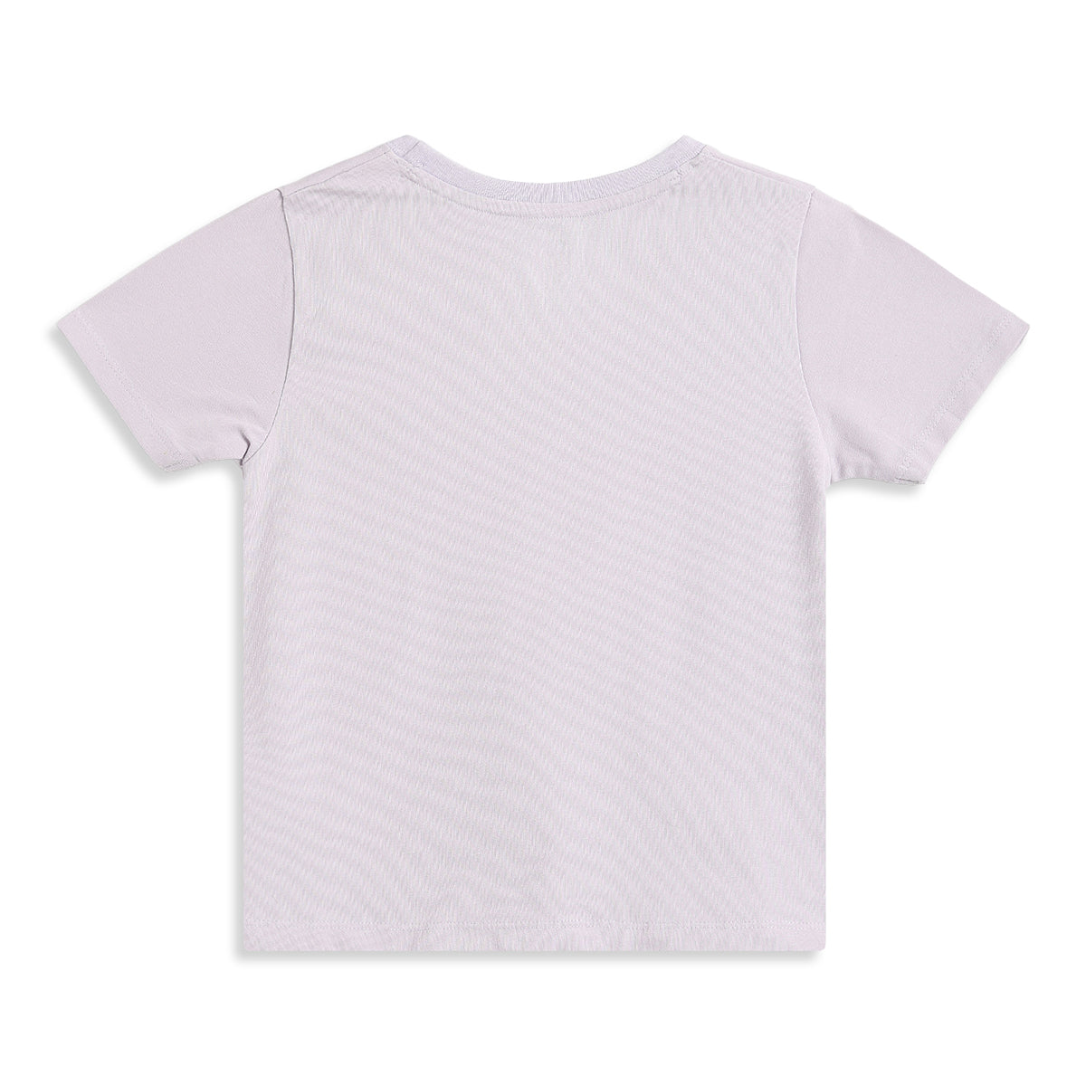 Girls Lavender Floral Print Half Sleeves Cotton T-Shirt Regular Fit Casual Tee