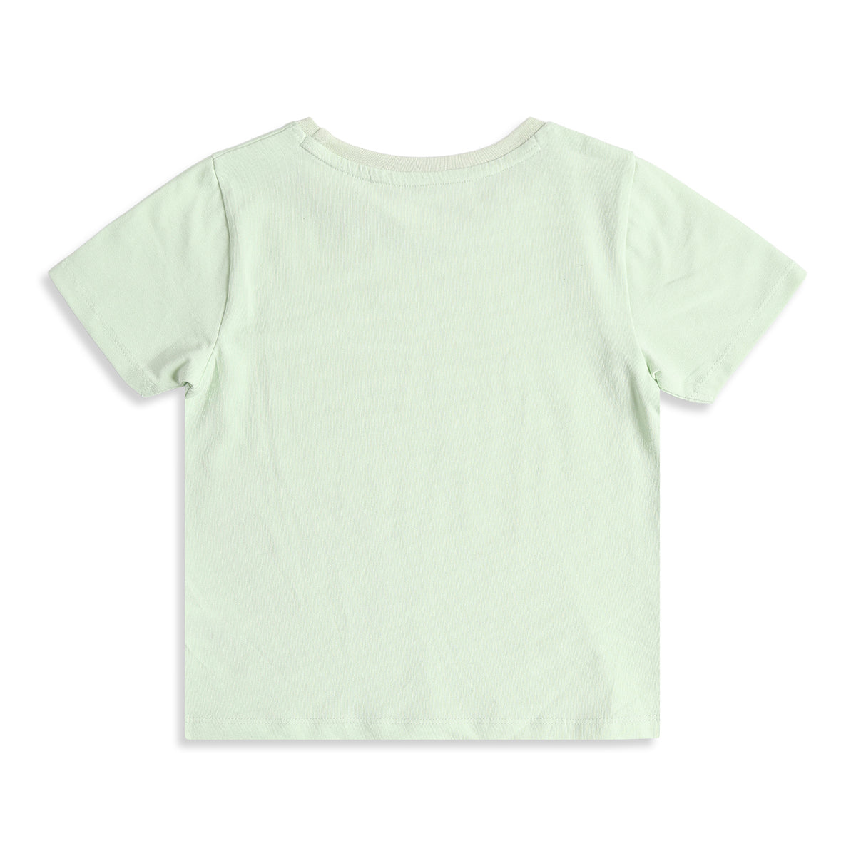 Baby Girls Light Green Cotton T-Shirt Regular Fit Casual Kids T-Shirt