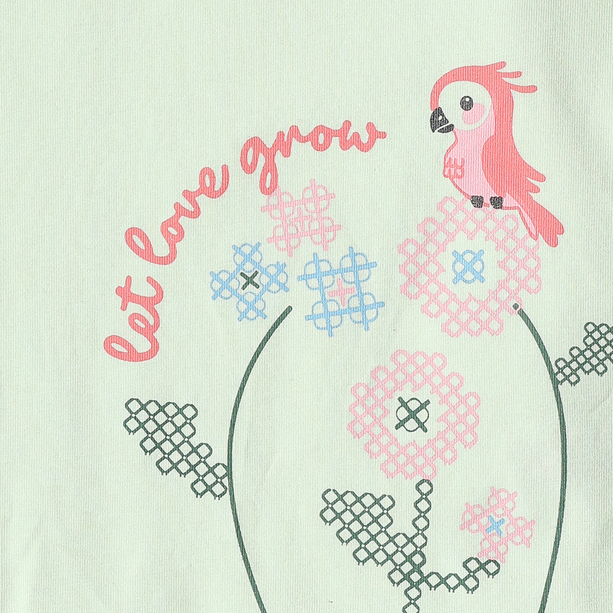 Baby Girls Light Green Cotton T-Shirt Regular Fit Casual Kids T-Shirt