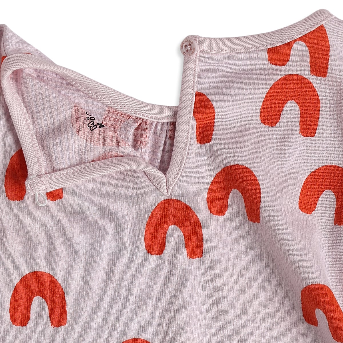 Girls Pink Cotton Rainbow Print Top Regular Fit Casual Wear