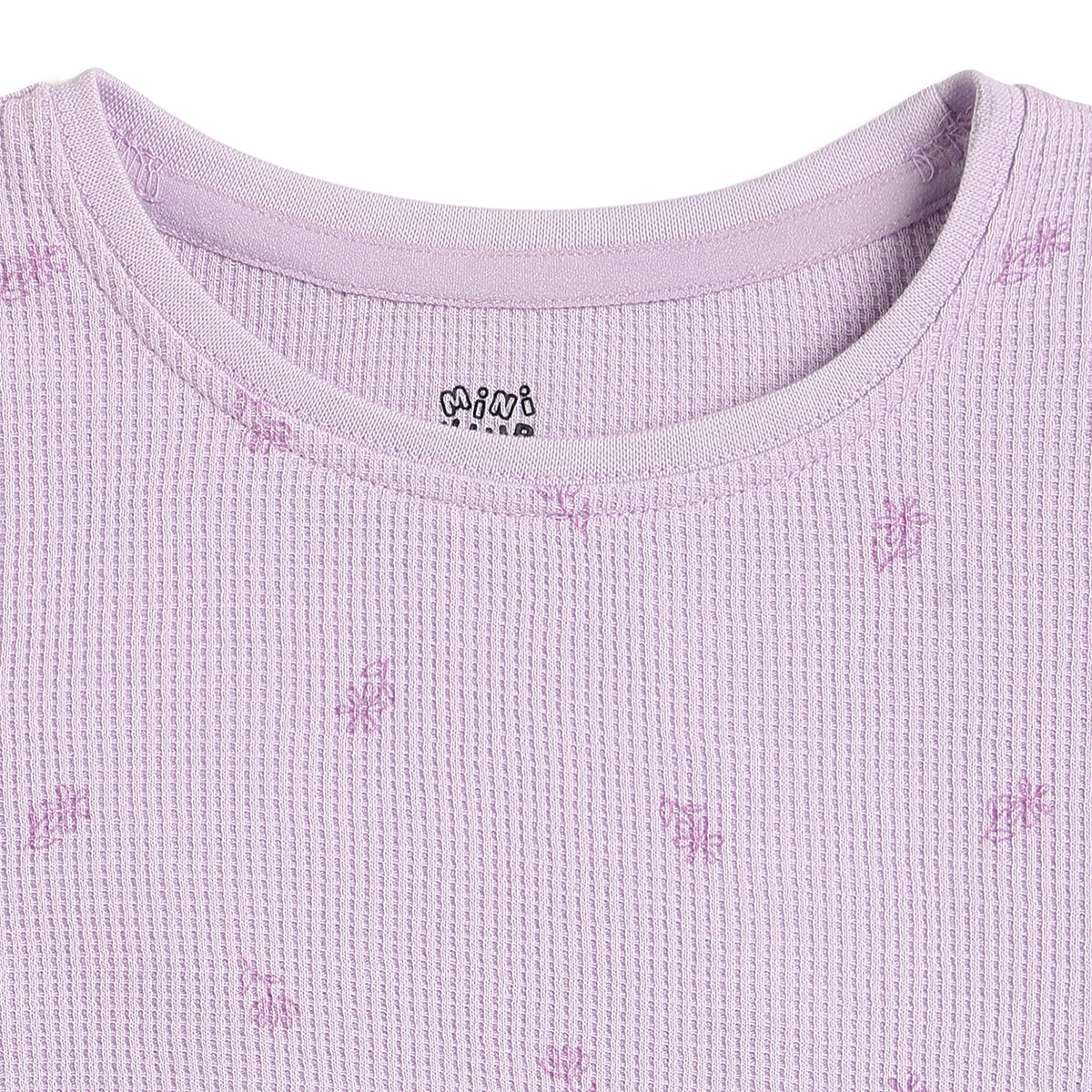 Girls Lilac Cotton Floral Tie Detail Top Regular Fit Casual Wear