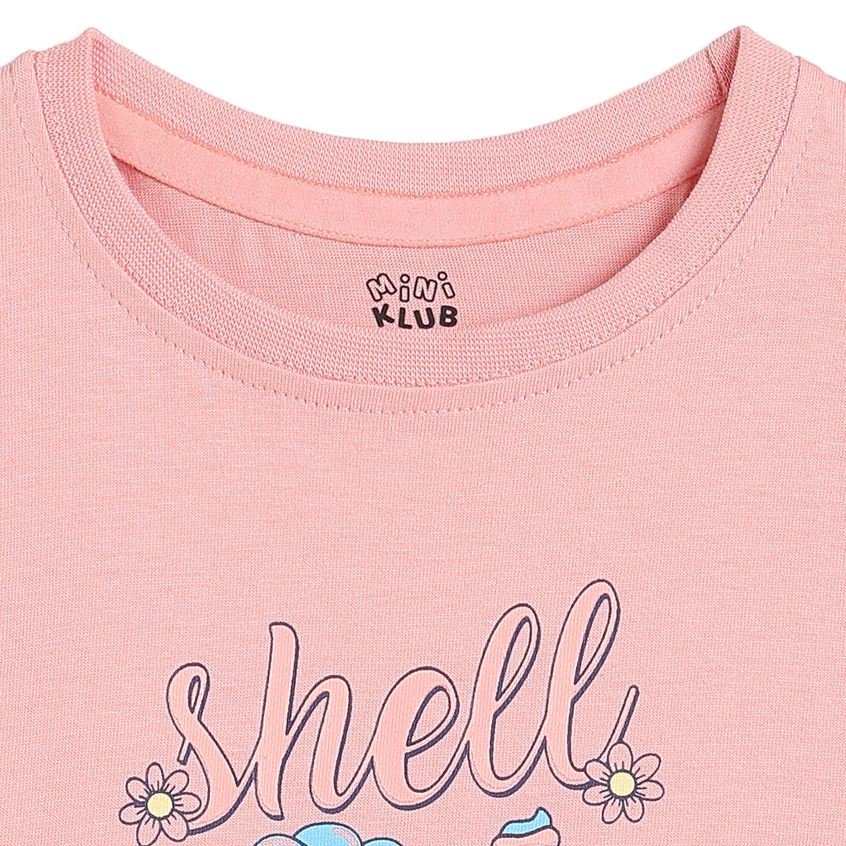 Baby Girls Pink Cotton Printed T-Shirt Regular Fit Casual Wear