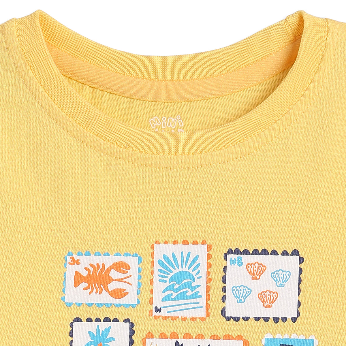 Girls Yellow Cotton Printed T-Shirt Regular Fit Casual Wear