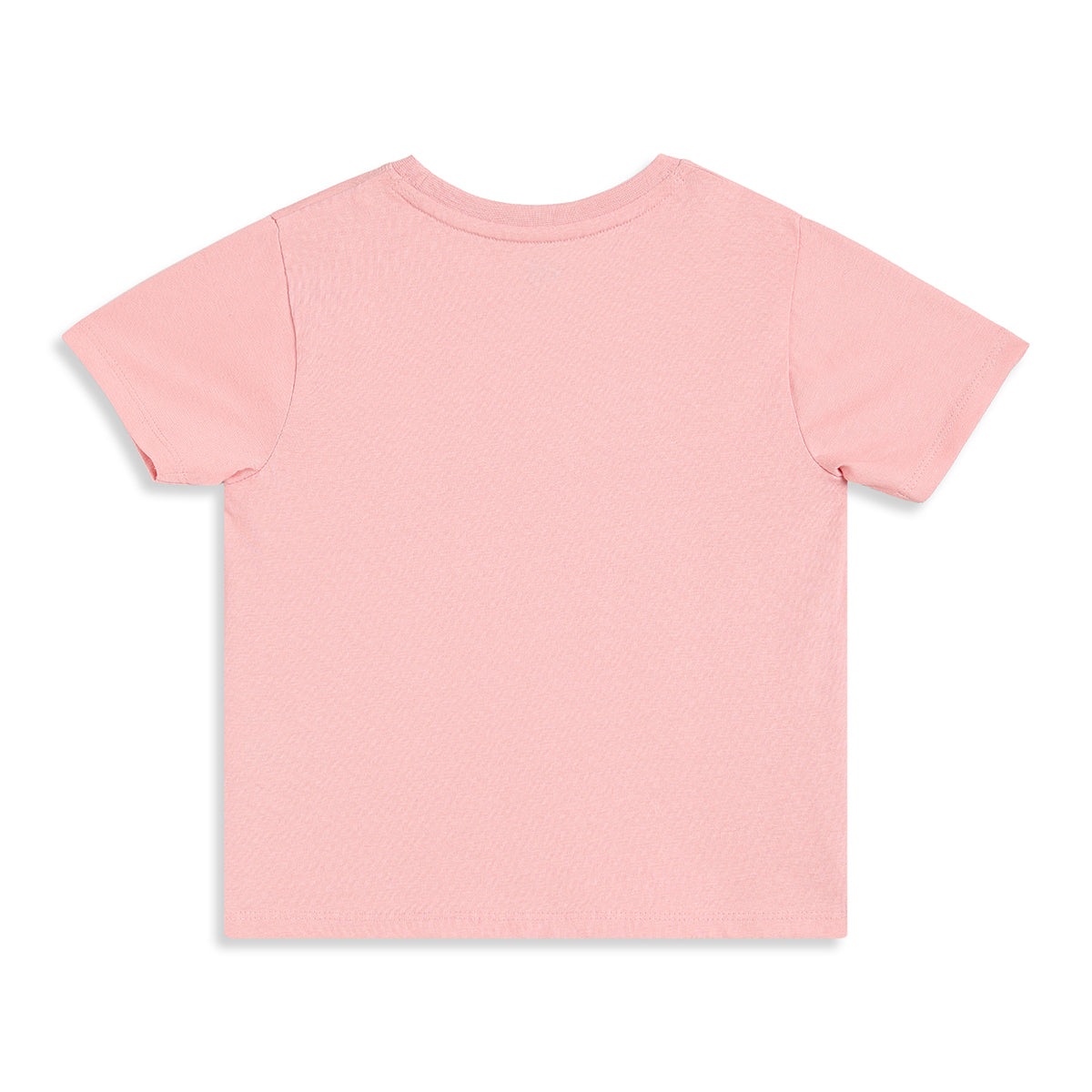 Girls Pink Cotton Printed T-Shirt Regular Fit Casual Wear