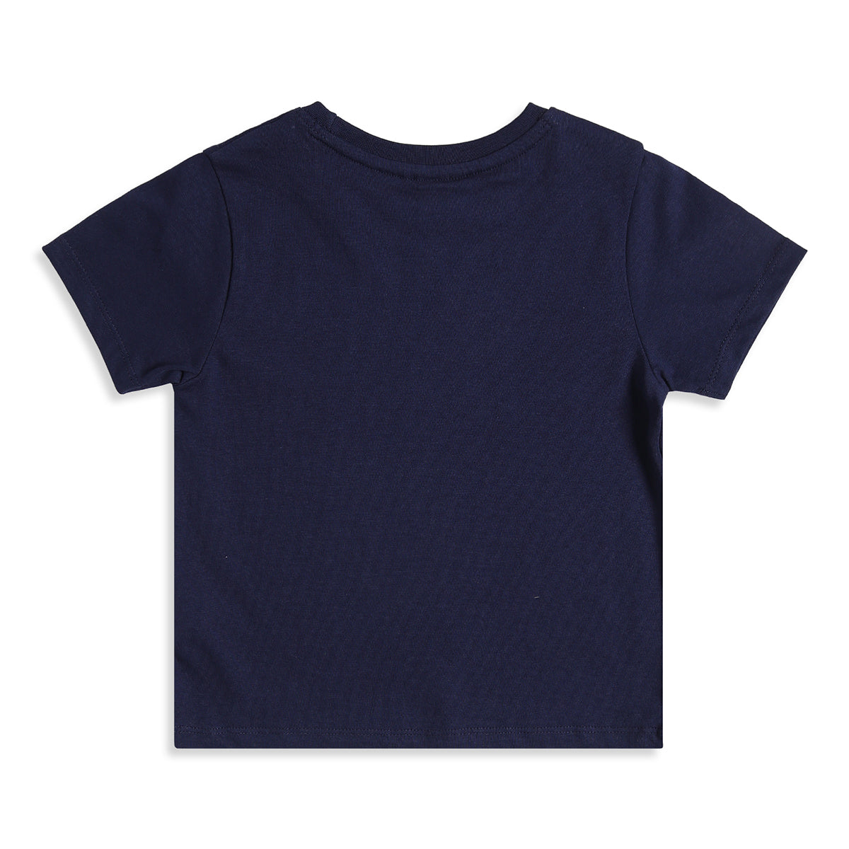 Baby Girls Navy Blue Heart Print T-Shirt Regular Fit Casual Kids T-Shirt