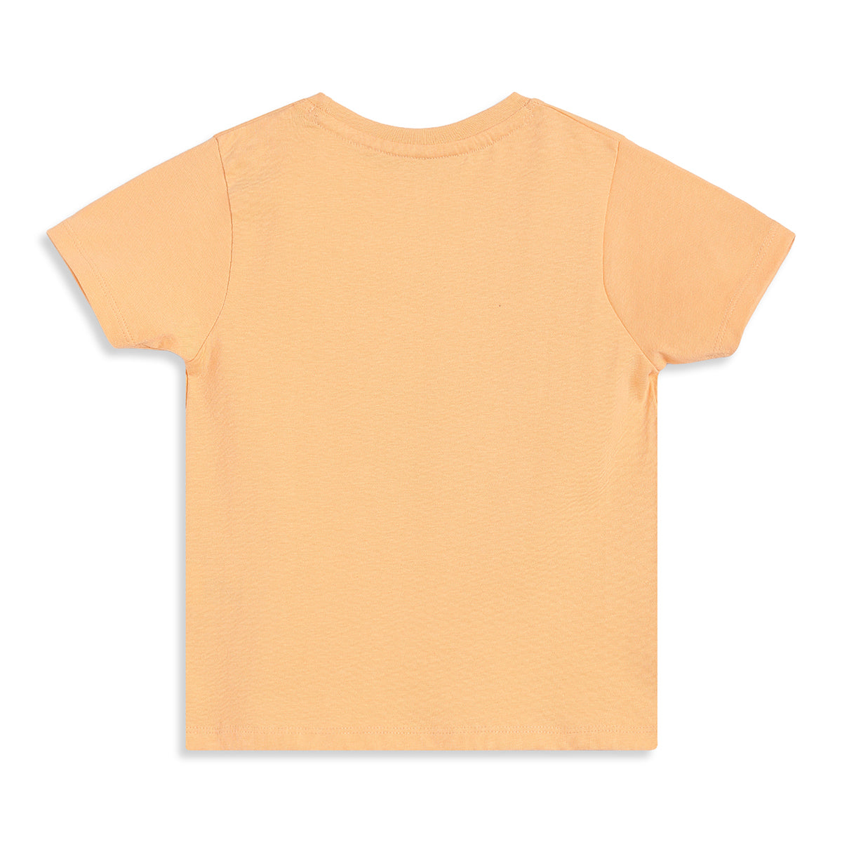 Baby Girls Peach Cotton Printed T-Shirt Regular Fit Casual Wear