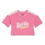 Kids Girls V-Neck Knit Top - Pink