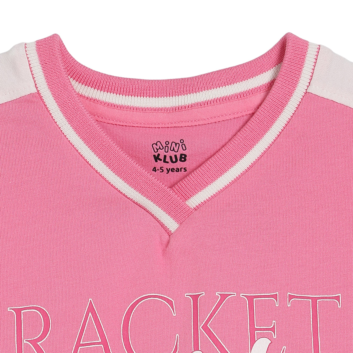 Kids Girls V-Neck Knit Top - Pink