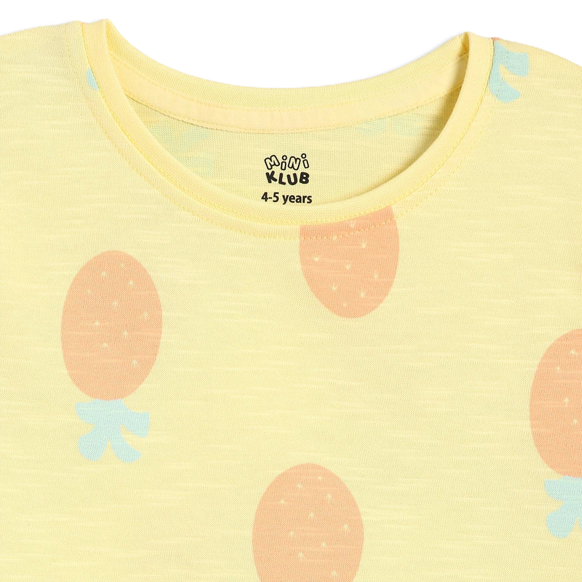 Kids Girls Pineapple Print Knit Top, Yellow