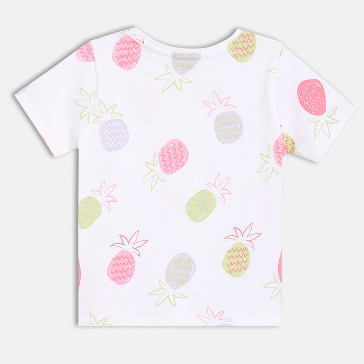 Kids Girls Pineapple Print Knit Top, White