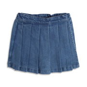 Baby Girls Pleated Denim Skirt, Blue
