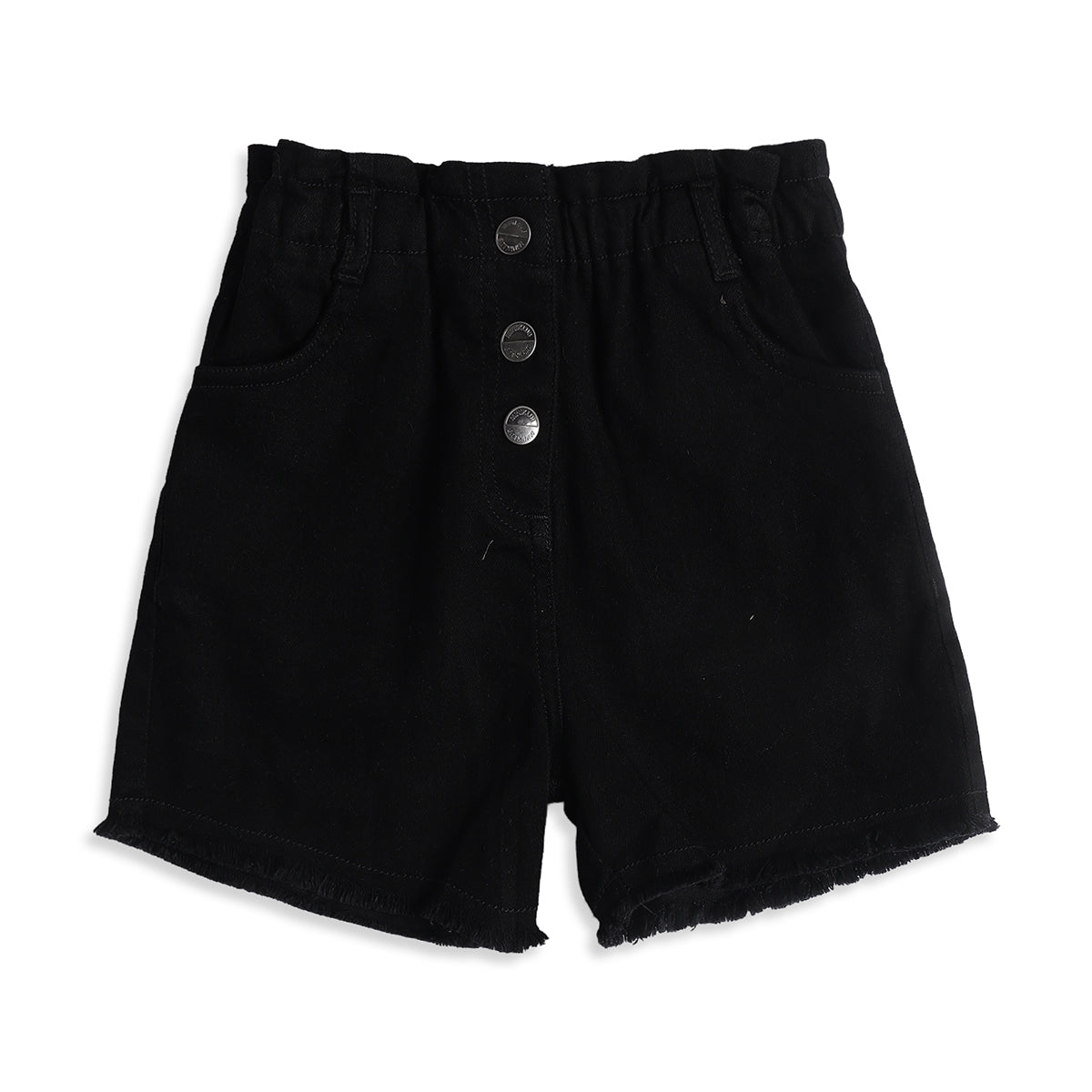 Baby Girls Black Denim Shorts Regular Fit Casual Kids Shorts