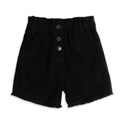Baby Girls Black Denim Shorts Regular Fit Casual Kids Shorts