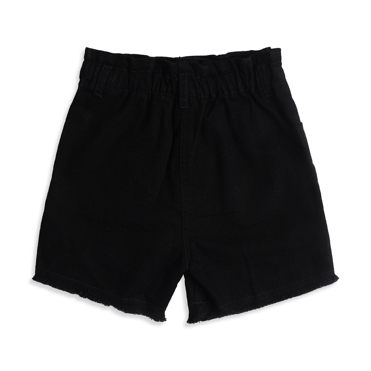 Baby Girls Black Denim Shorts Regular Fit Casual Kids Shorts