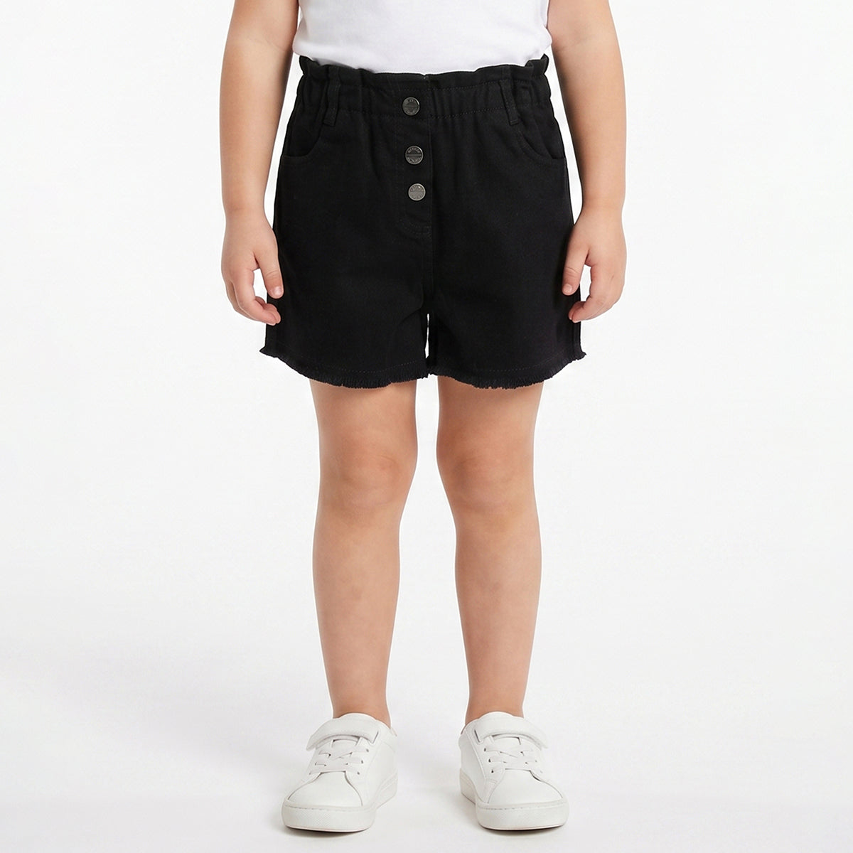 Baby Girls Black Denim Shorts Regular Fit Casual Kids Shorts