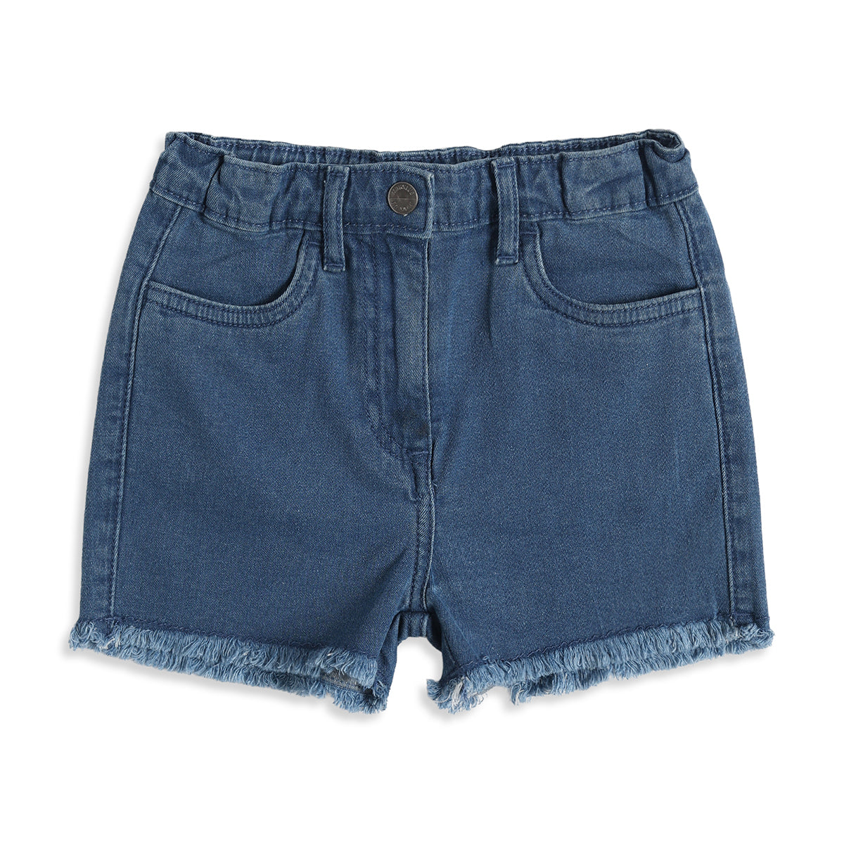 Baby Girls Blue Denim Shorts Regular Fit Casual Kids Shorts