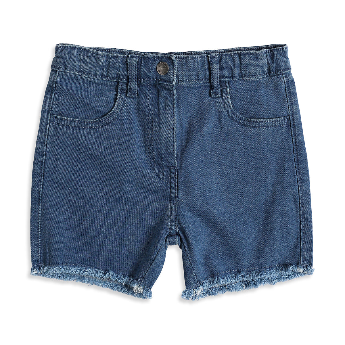 Baby Girls Blue Denim Shorts Regular Fit Casual Summer Shorts