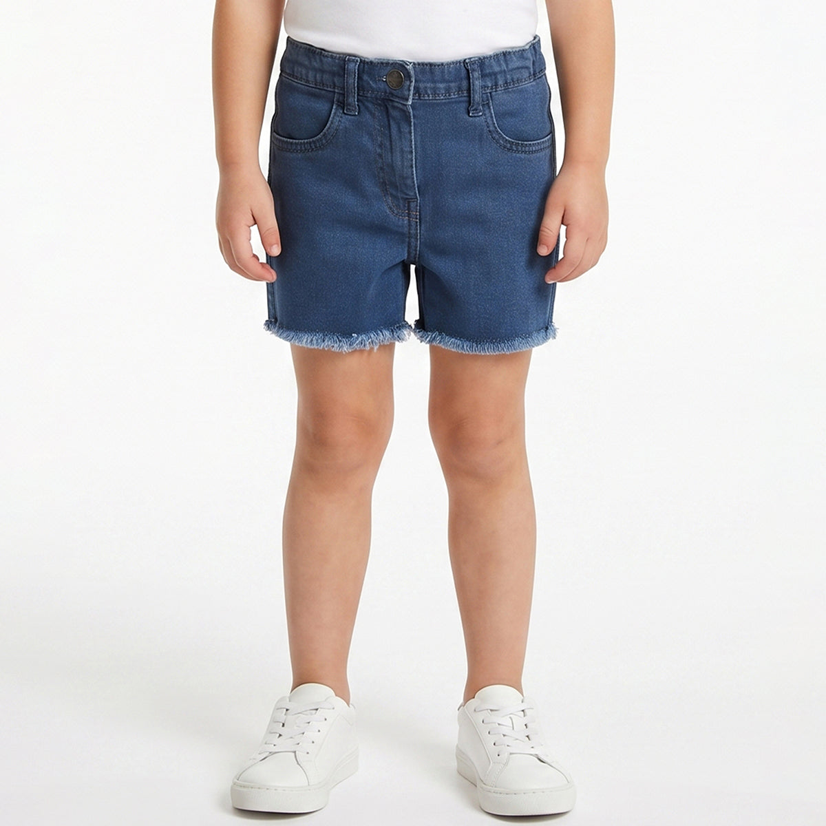 Baby Girls Blue Denim Shorts Regular Fit Casual Summer Shorts