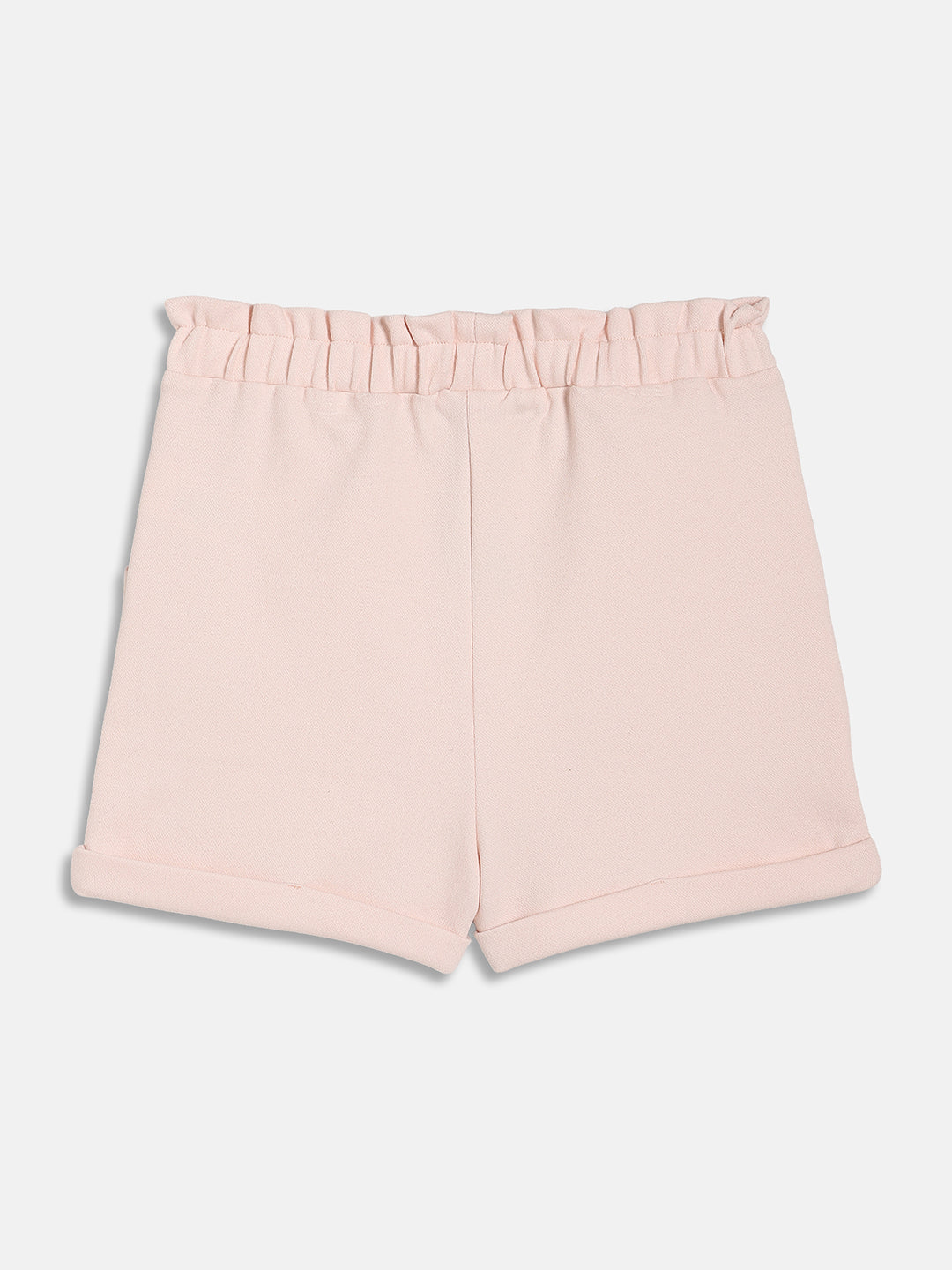 Kids Girls Embroidered Shorts, Peach