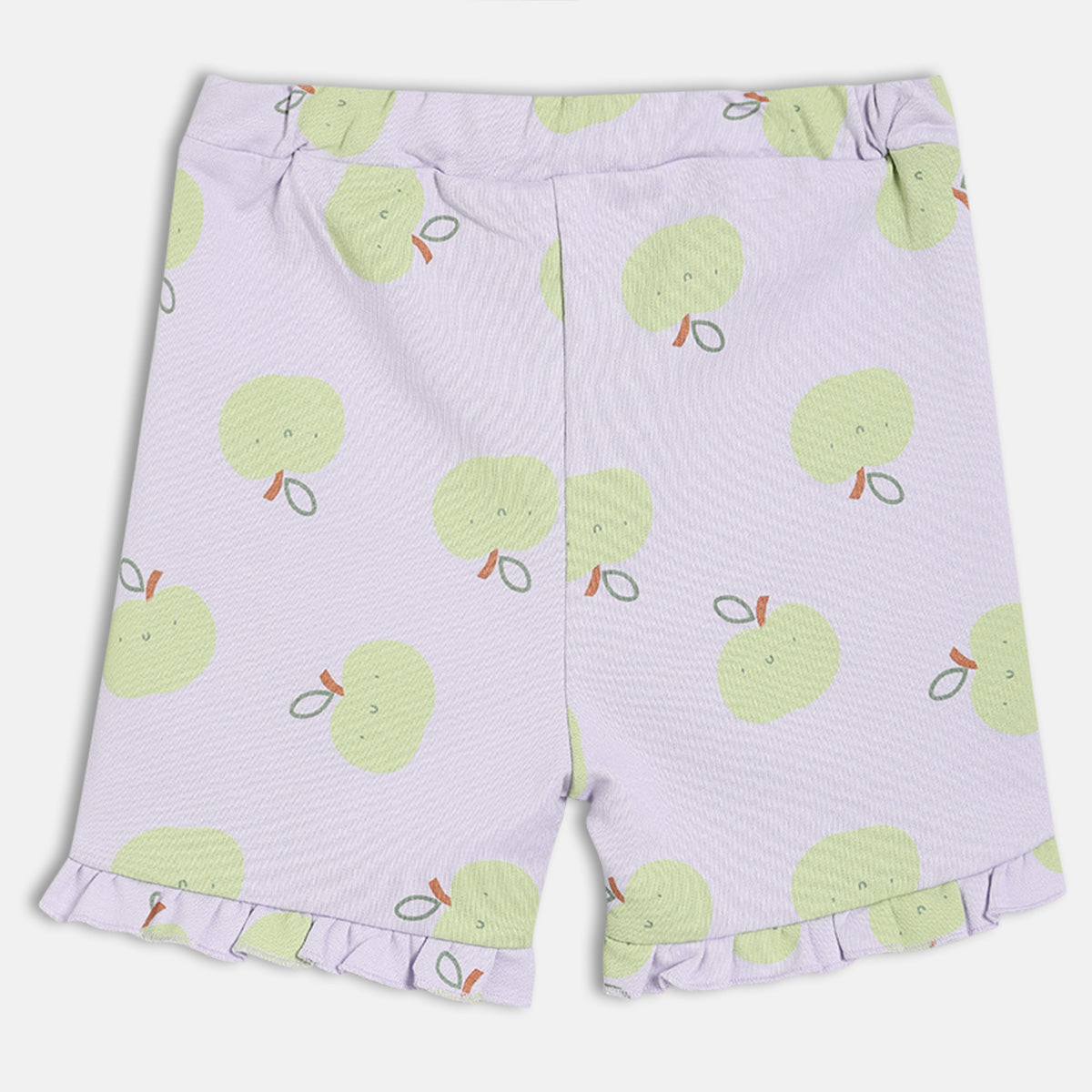Kids Girls Apple Print Shorts, Purple