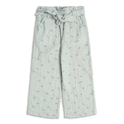 Baby Girls Printed Wide Leg Pants, Mint Green