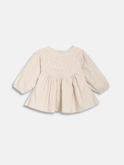 Kids Girls Embroidered Top, Cream