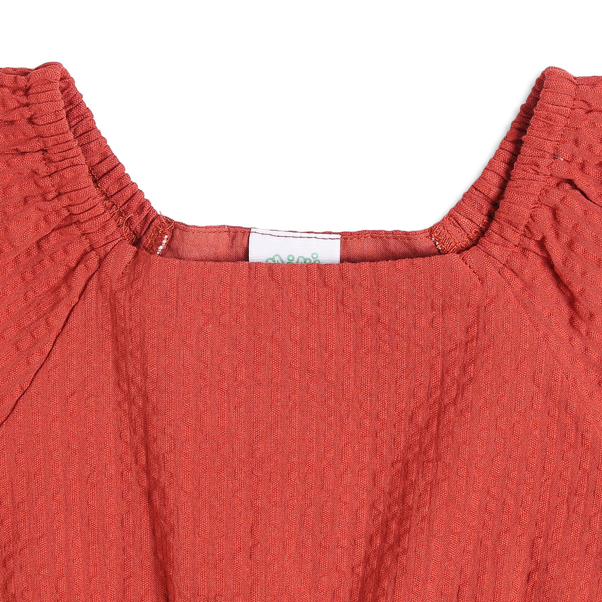 Baby Girls Textured Woven Top, Maroon