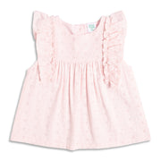 Baby Girls Embroidered Woven Top, Pink