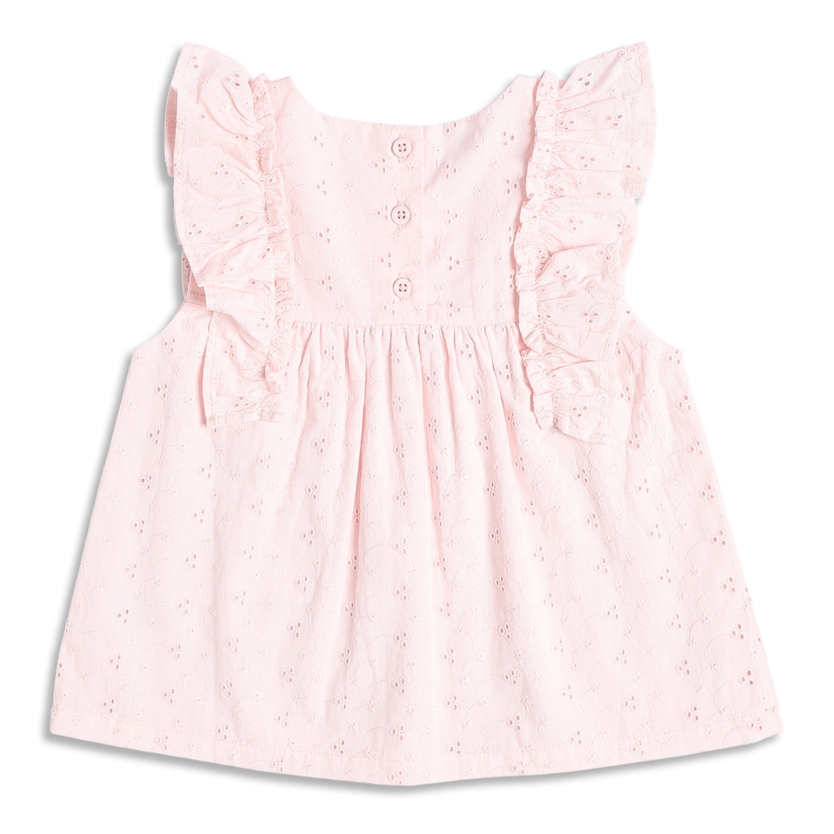 Baby Girls Embroidered Woven Top, Pink