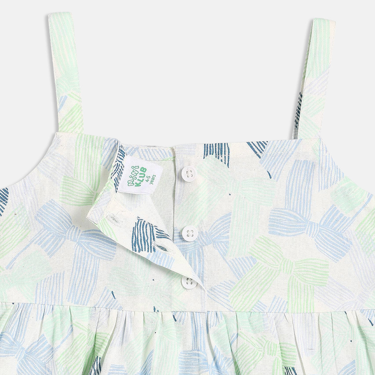 Kids Girls Bow Print Woven Top, Multicolour