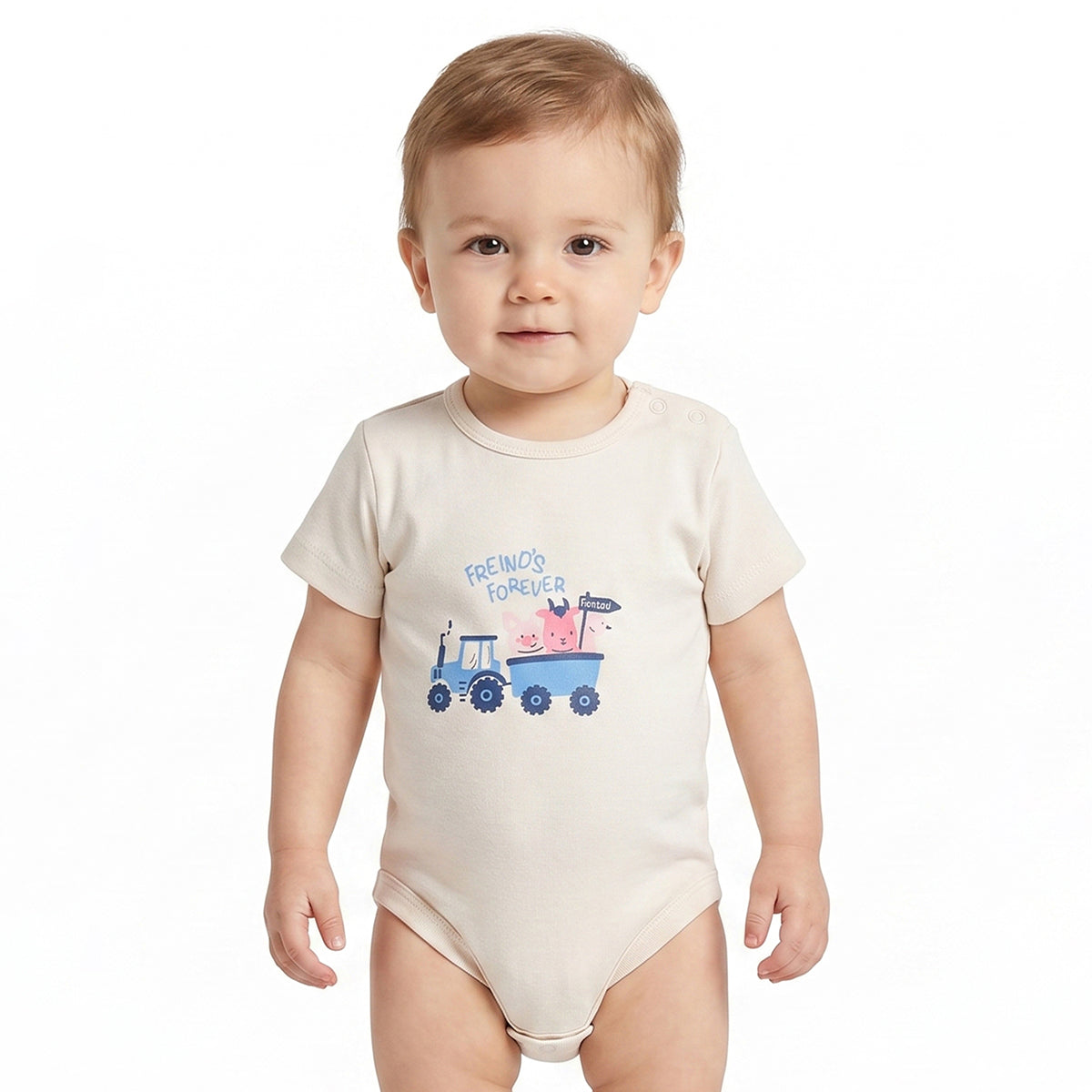 Baby Boys Black & Beige Printed Cotton Bodysuit Pack of 2 Regular Fit Casual Bodysuits