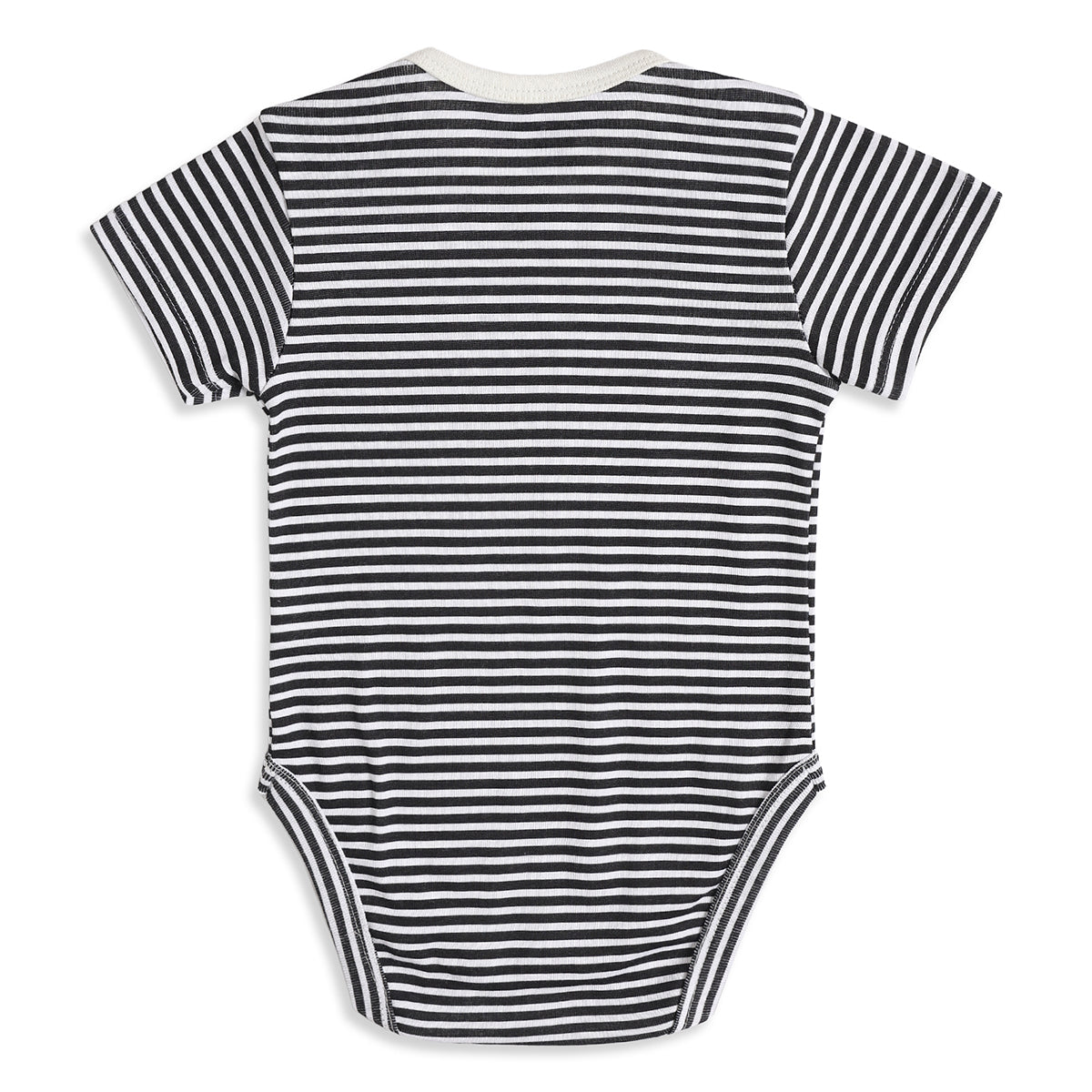 Baby Boys Black & Beige Printed Cotton Bodysuit Pack of 2 Regular Fit Casual Bodysuits