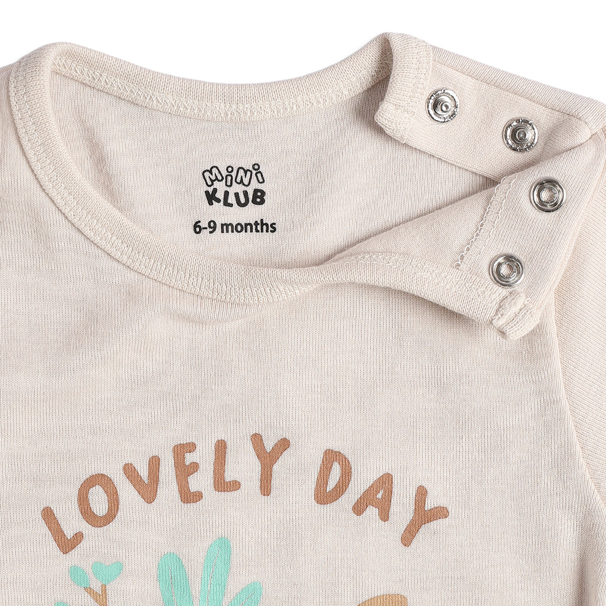 Baby Boys Blue & Beige Cotton Printed Pack of 2 Bodysuits