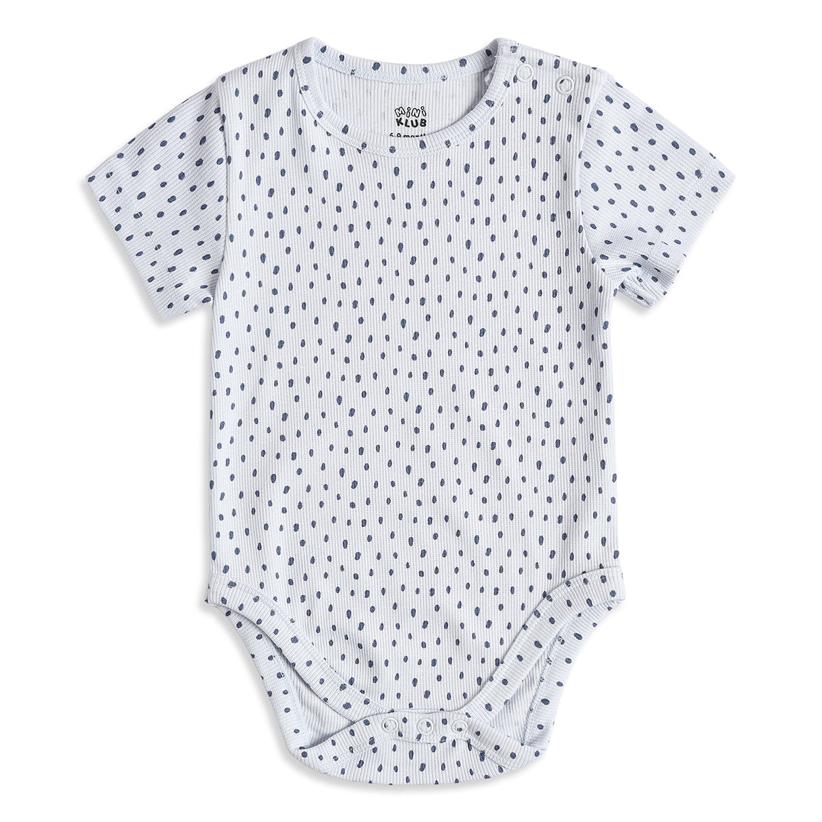 Baby Boys Blue & Beige Cotton Printed Pack of 2 Bodysuits