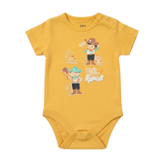 Baby Boys Mustard Yellow Cotton Cowboy Graphic Bodysuit Regular Fit Casual Wear