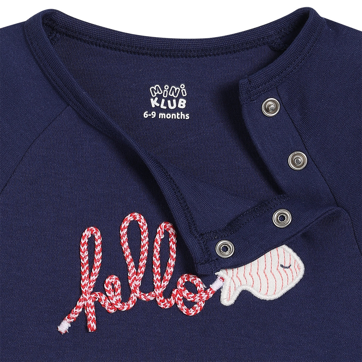Baby Boys Embroidered Bodysuit Set with Cap, Navy Blue