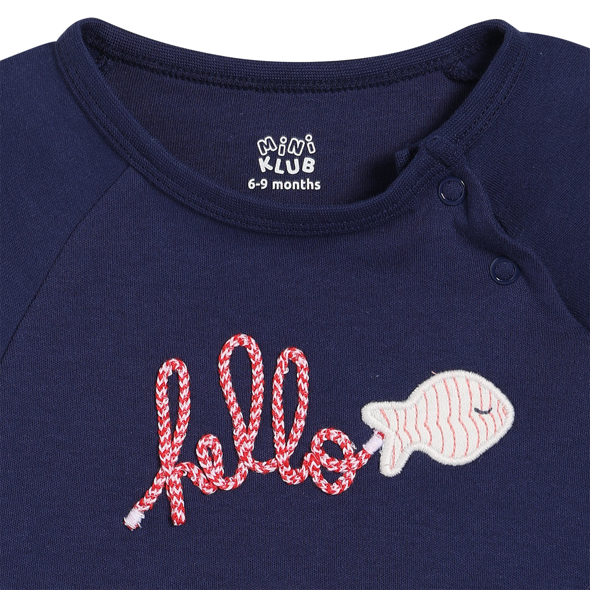 Baby Boys Embroidered Bodysuit Set with Cap, Navy Blue