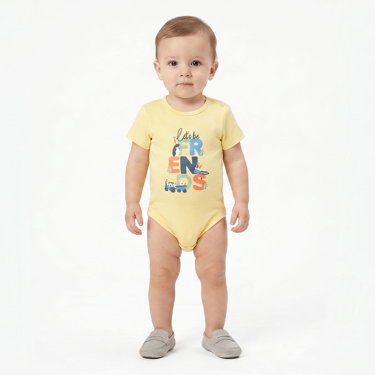 Baby Boys Printed Bodysuit Pack of 2, Yellow and Light Green