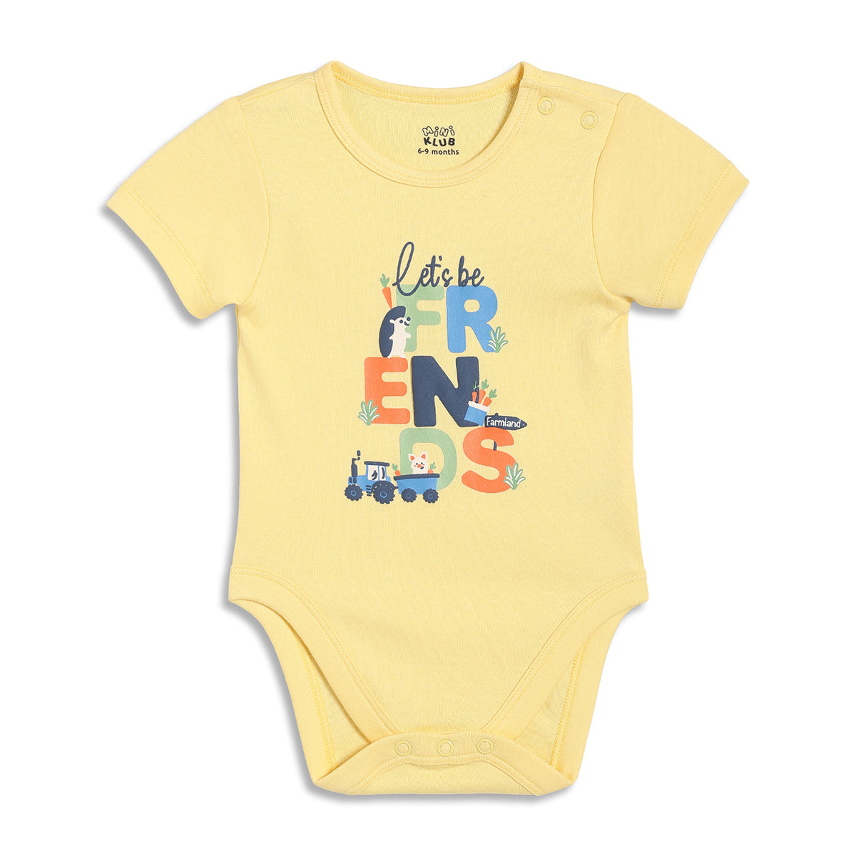 Baby Boys Printed Bodysuit Pack of 2, Yellow and Light Green