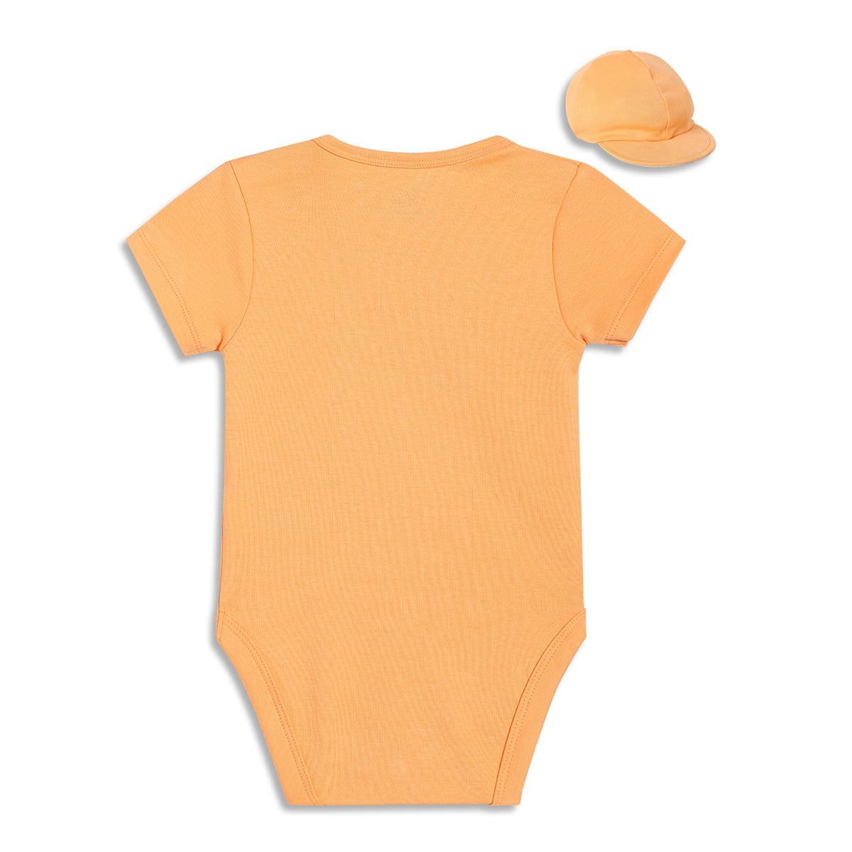 Baby Boys Embroidered Bodysuit with Cap, Orange