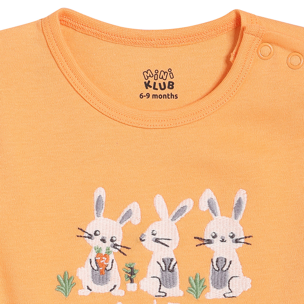 Baby Boys Embroidered Bodysuit with Cap, Orange