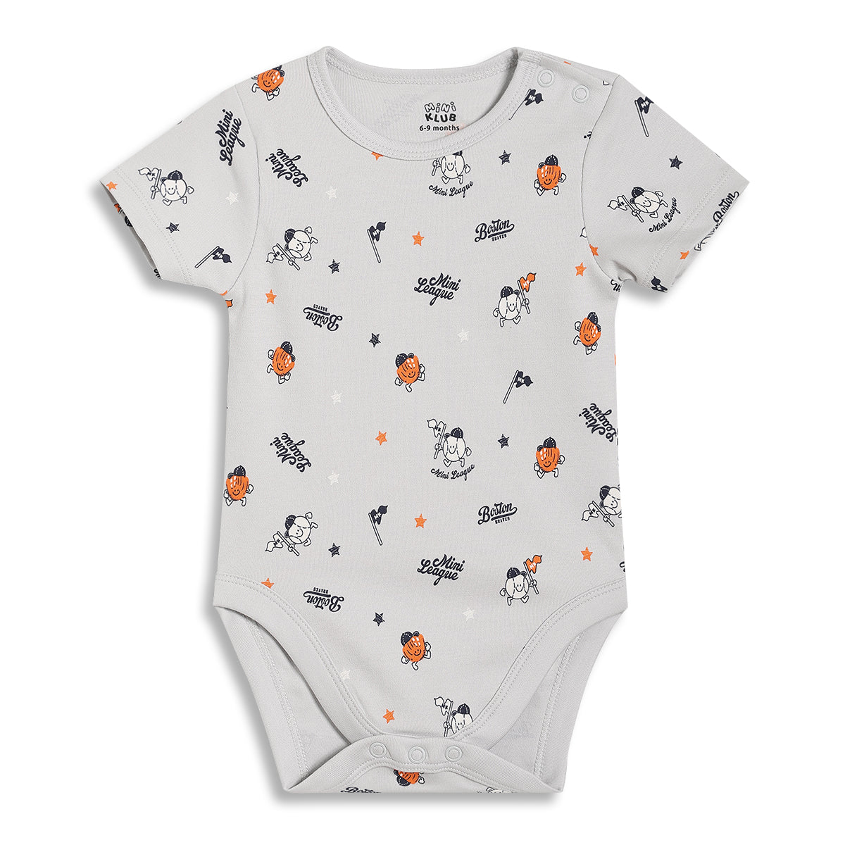 Baby Boys Striped and Printed Bodysuits Pack of 2, Red and Light Grey